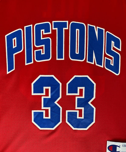 Piston 90s Vintage NBA Jersey #33 Hill - Size 36, Made in USA by Champion-AJ357 Studio