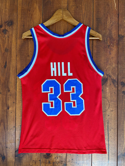 Piston 90s Vintage NBA Jersey #33 Hill - Size 36, Made in USA by Champion-AJ357 Studio
