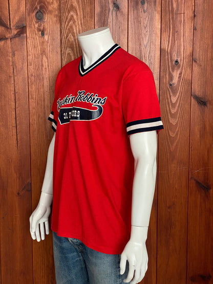 Size L Baskin Robbins Baseball 80s Vintage Poly-Cotton T-Shirt - Made in USA by Russell Athletic-AJ357 Studio