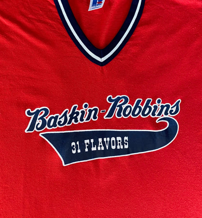 Size L Baskin Robbins Baseball 80s Vintage Poly-Cotton T-Shirt - Made in USA by Russell Athletic-AJ357 Studio