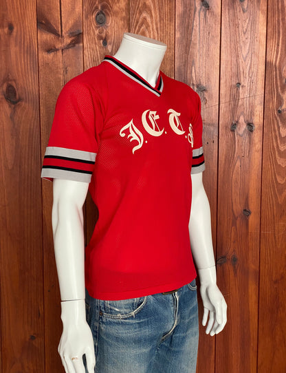 Baseball 80s Vintage Polyester T shirt Size M Made in USA-AJ357 Studio