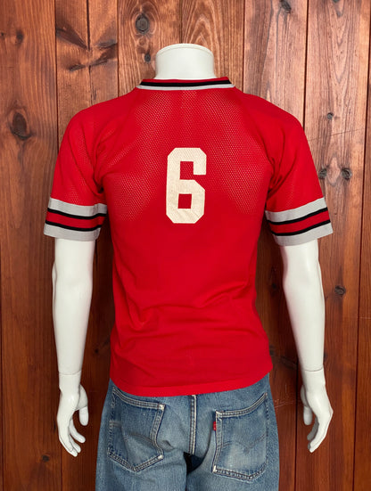Baseball 80s Vintage Polyester T shirt Size M Made in USA-AJ357 Studio