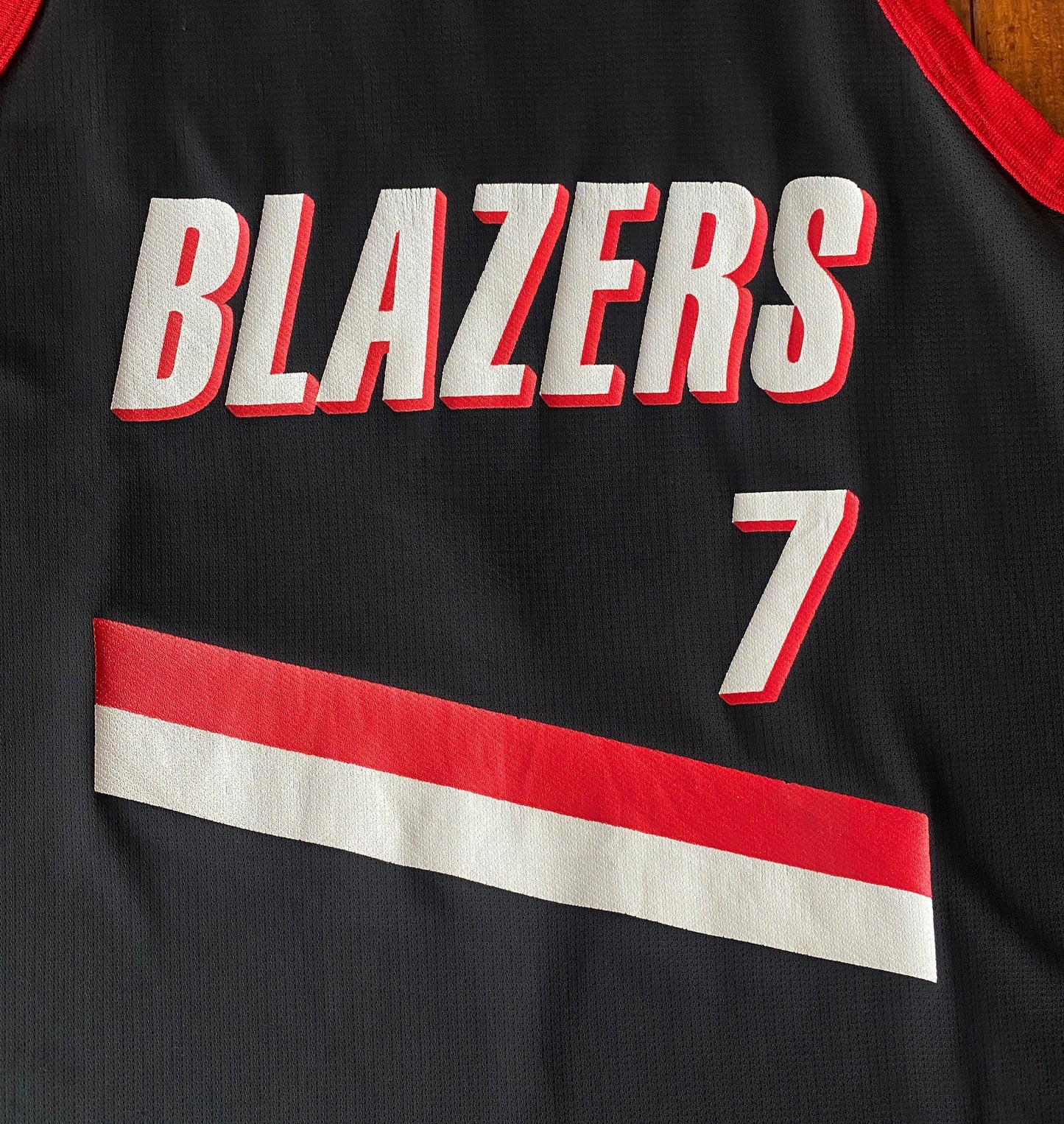 Vintage 90s Champion NBA Portland Trail Blazers jersey, Size 48, Anderson #7, Made in USA