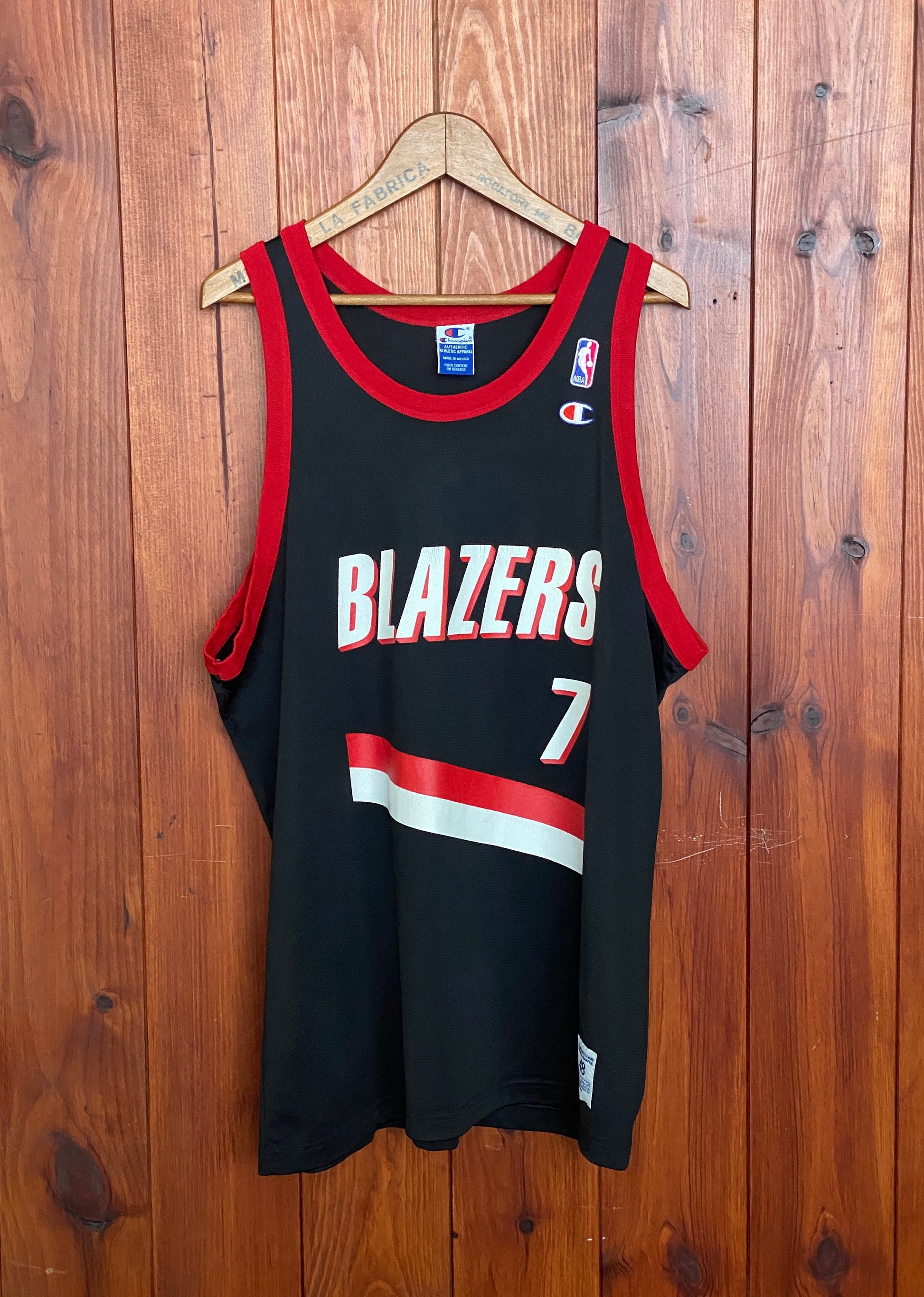 Vintage 90s Champion NBA Portland Trail Blazers jersey, Size 48, Anderson #7, Made in USA