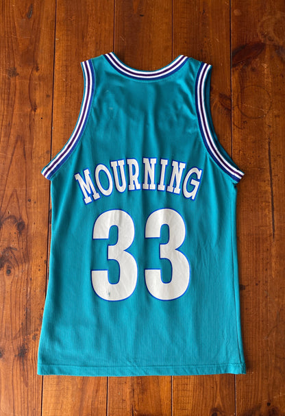 Size 36. Vintage 90s NBA Champion Mourning #33 Jersey Charlotte Hornets Made In USA-AJ357 Studio