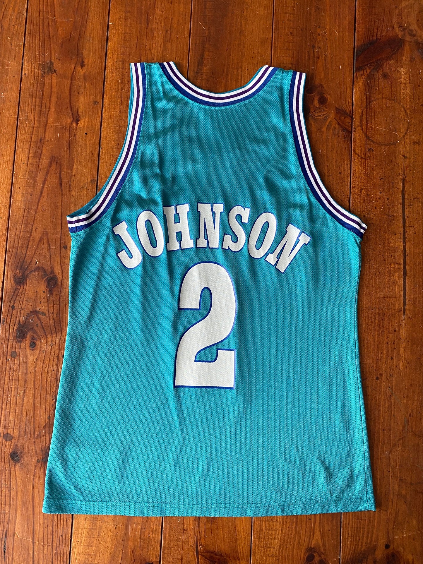 Authentic NBA Jersey - #2 Johnson Charlotte Hornets - Size 40, Made in USA by Champion