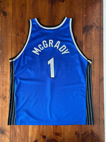 Size 52 USA. Rare Vintage Champion NBA Tracy Mc GRADY #1 Jersey Orlando Magic-AJ357 Studio