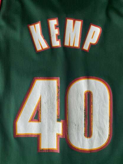 Size 48. VTG 90s NBA Champion Sonics Kemp # 40 Made In USA-AJ357 Studio