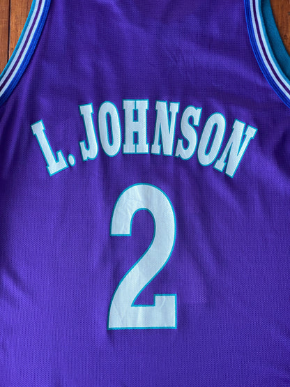 Authentic Size 44 Larry Johnson #2 Charlotte Hornets 90s NBA Jersey | Made in USA by Champion-AJ357 Studio