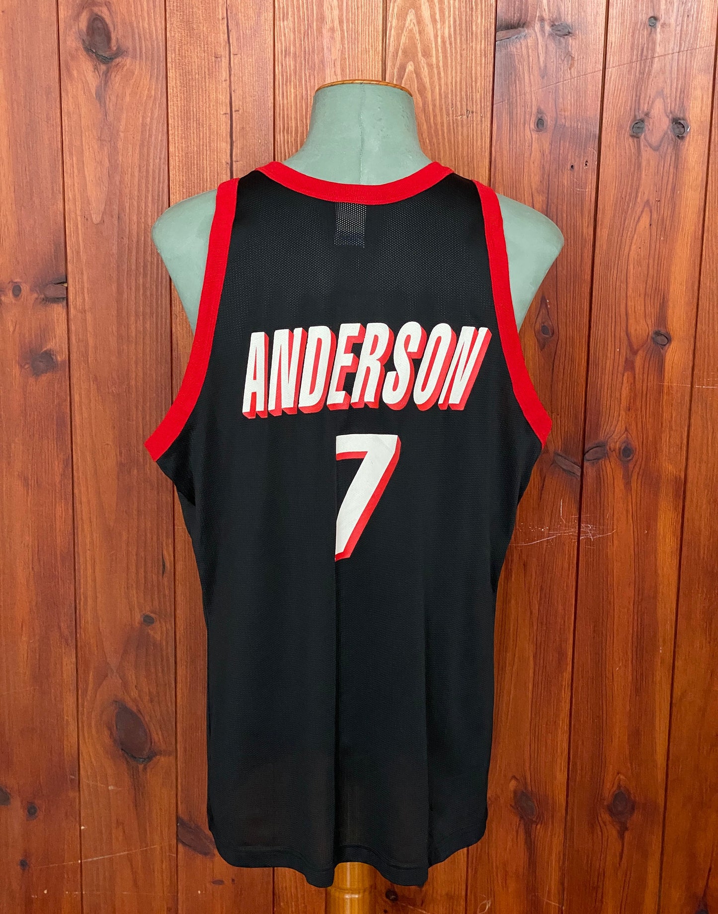 Vintage 90s Champion NBA Portland Trail Blazers jersey, Size 48, Anderson #7, Made in USA