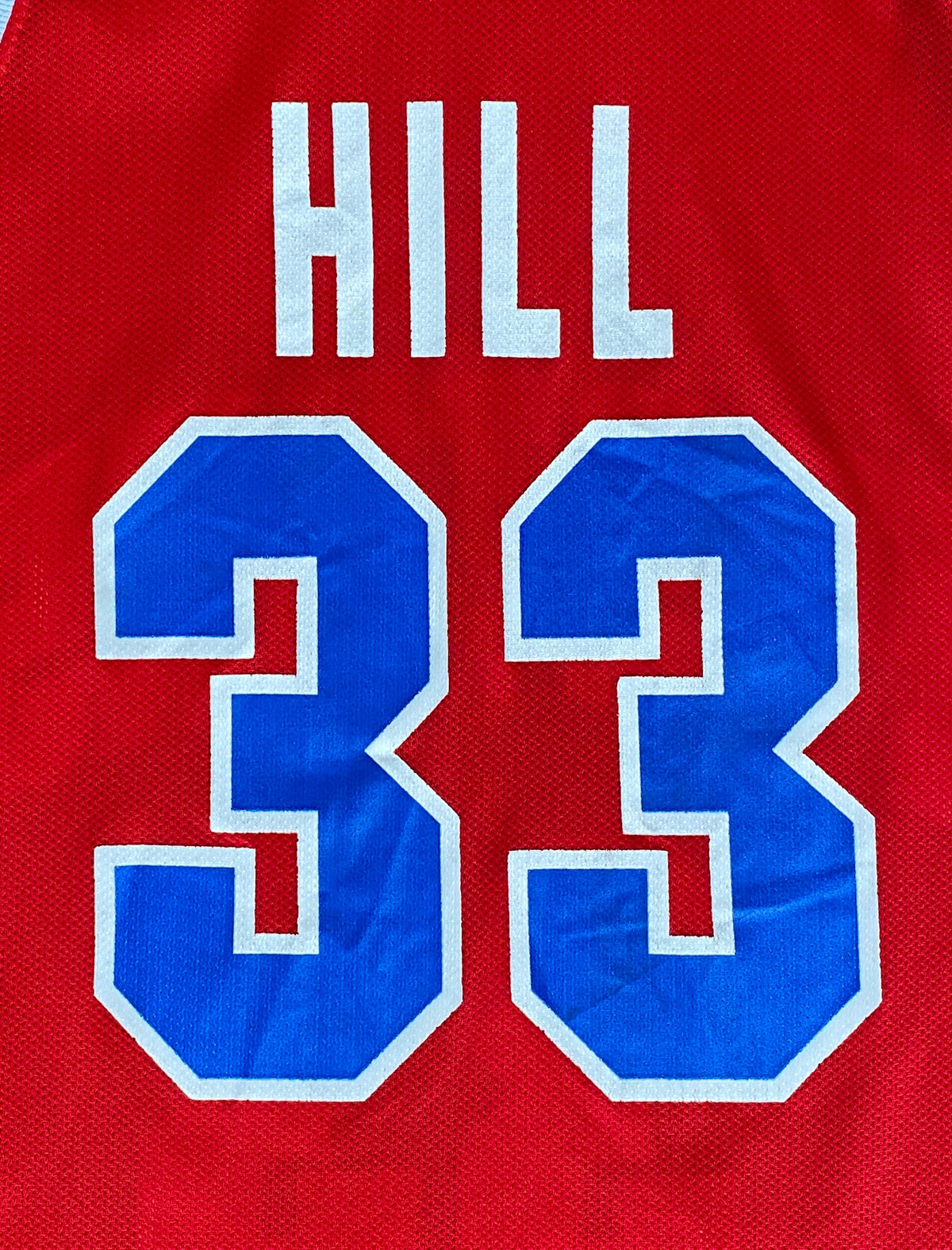 Piston 90s Vintage NBA Jersey #33 Hill - Size 36, Made in USA by Champion-AJ357 Studio