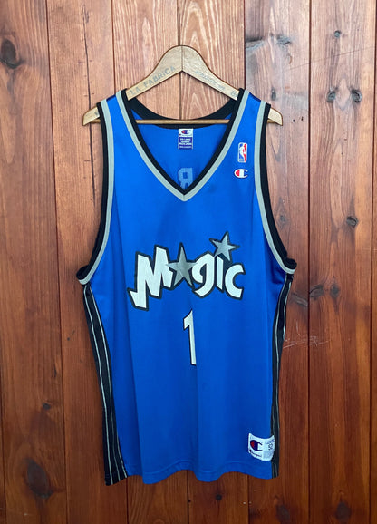 Size 52 USA. Rare Vintage Champion NBA Tracy Mc GRADY #1 Jersey Orlando Magic-AJ357 Studio