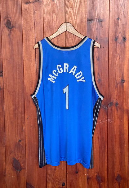 Size 52 USA. Rare Vintage Champion NBA Tracy Mc GRADY #1 Jersey Orlando Magic-AJ357 Studio