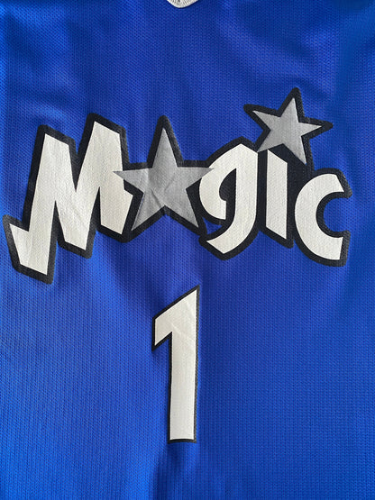 Size 52 USA. Rare Vintage Champion NBA Tracy Mc GRADY #1 Jersey Orlando Magic-AJ357 Studio
