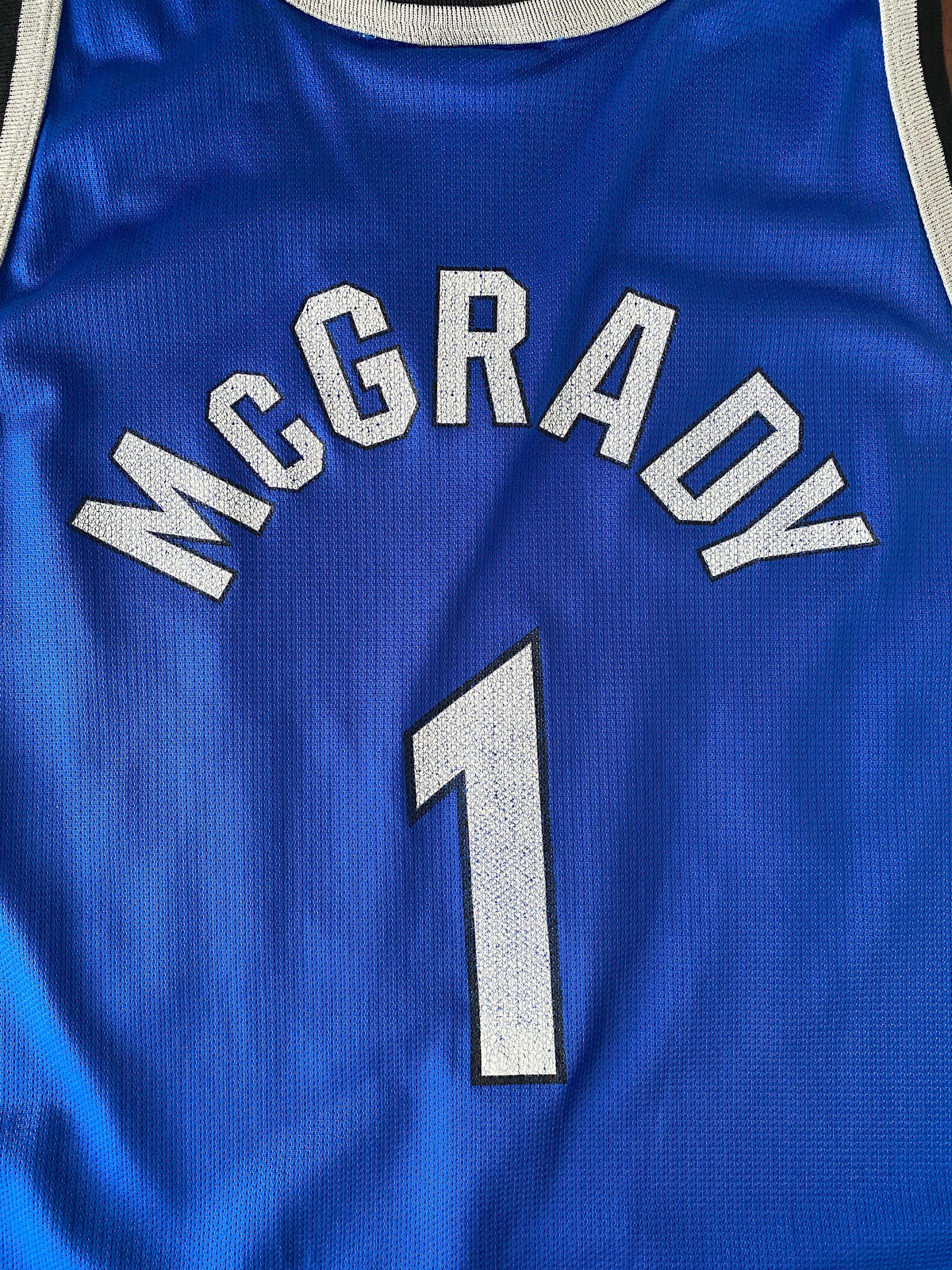 Size 52 USA. Rare Vintage Champion NBA Tracy Mc GRADY #1 Jersey Orlando Magic-AJ357 Studio
