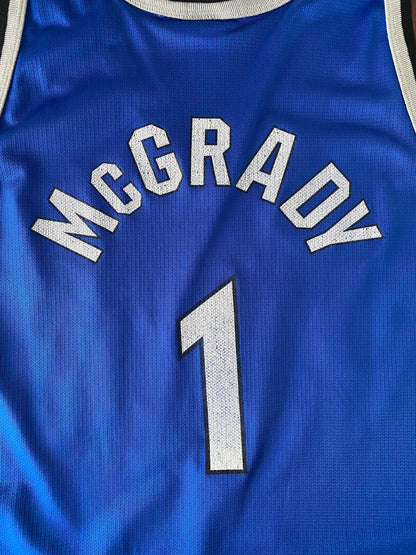 Size 52 USA. Rare Vintage Champion NBA Tracy Mc GRADY #1 Jersey Orlando Magic-AJ357 Studio