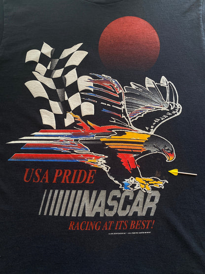 Med. Nascar vintage 80s t shirt Made In USA-AJ357 Studio