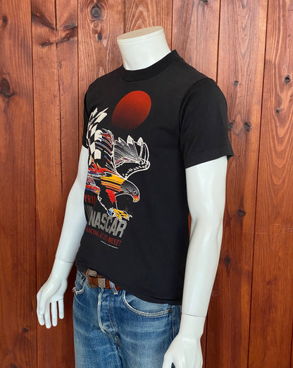 Med. Nascar vintage 80s t shirt Made In USA-AJ357 Studio