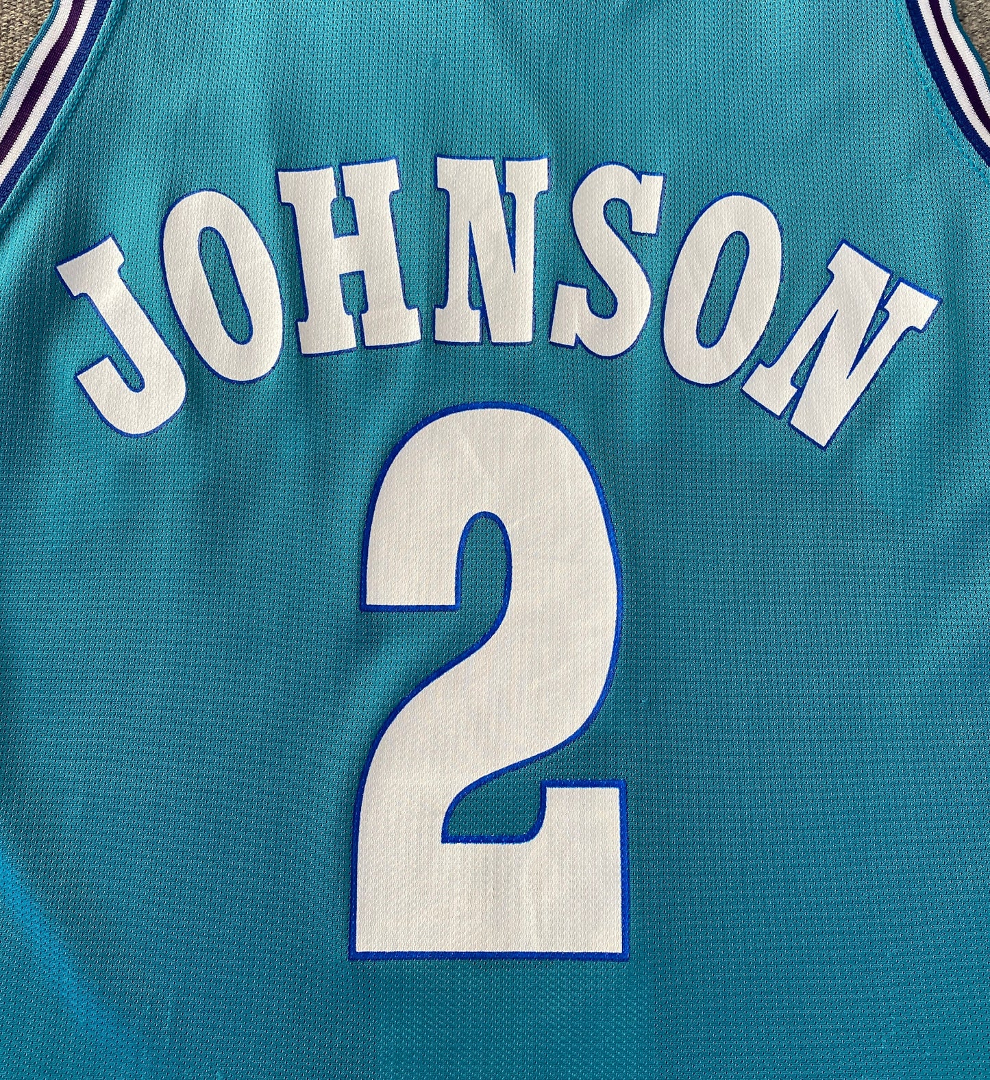 Size 44. Champion NBA Johnson #2 Jersey Charlotte Hornets. Made In USA-AJ357 Studio