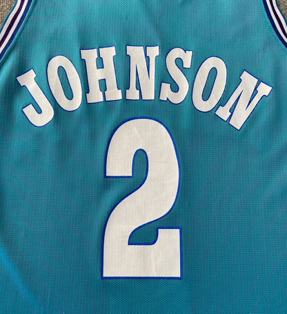 Size 44. Champion NBA Johnson #2 Jersey Charlotte Hornets. Made In USA-AJ357 Studio