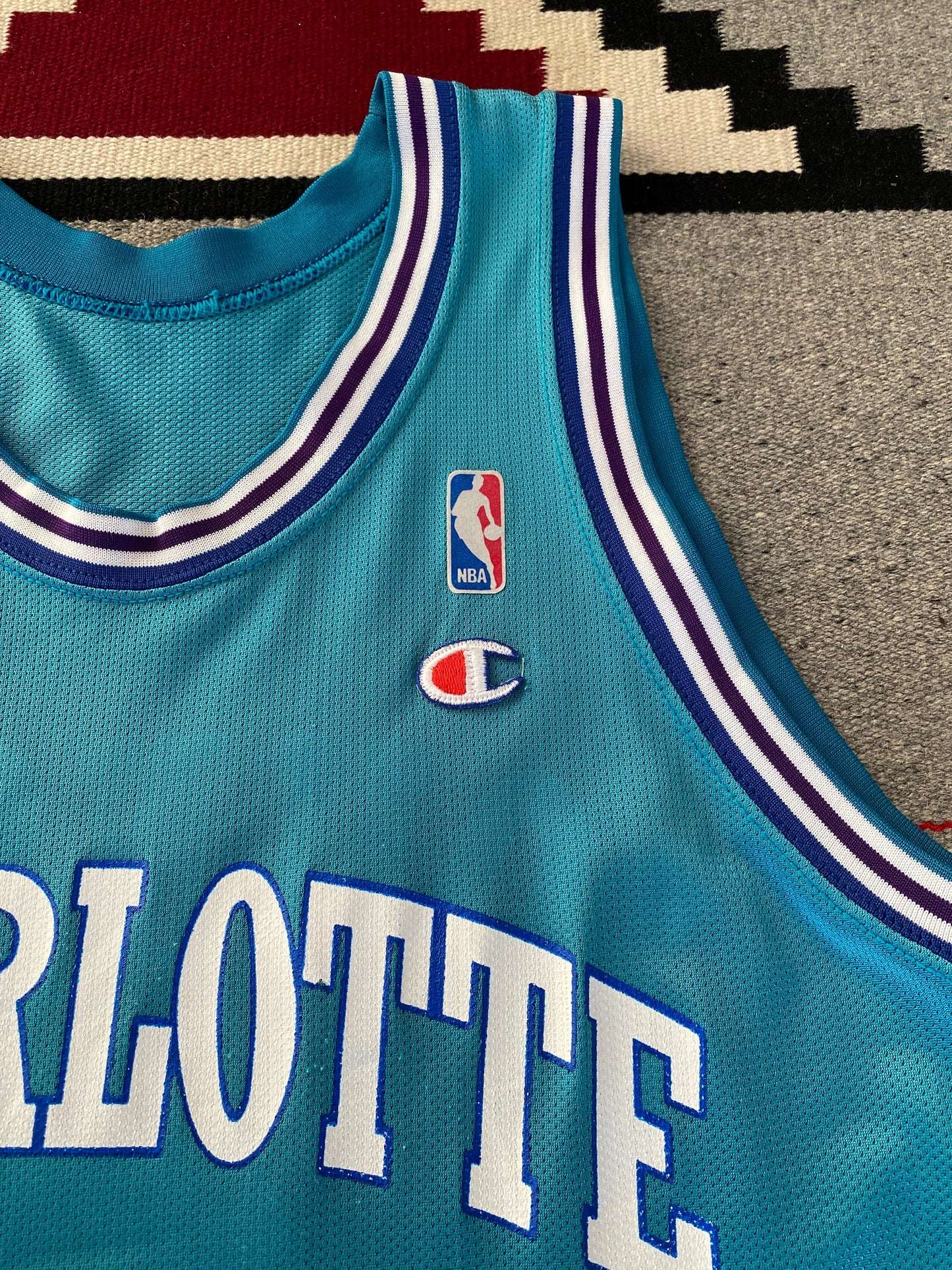 Size 44. Champion NBA Johnson #2 Jersey Charlotte Hornets. Made In USA-AJ357 Studio
