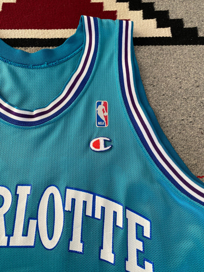 Size 44. Champion NBA Johnson #2 Jersey Charlotte Hornets. Made In USA-AJ357 Studio