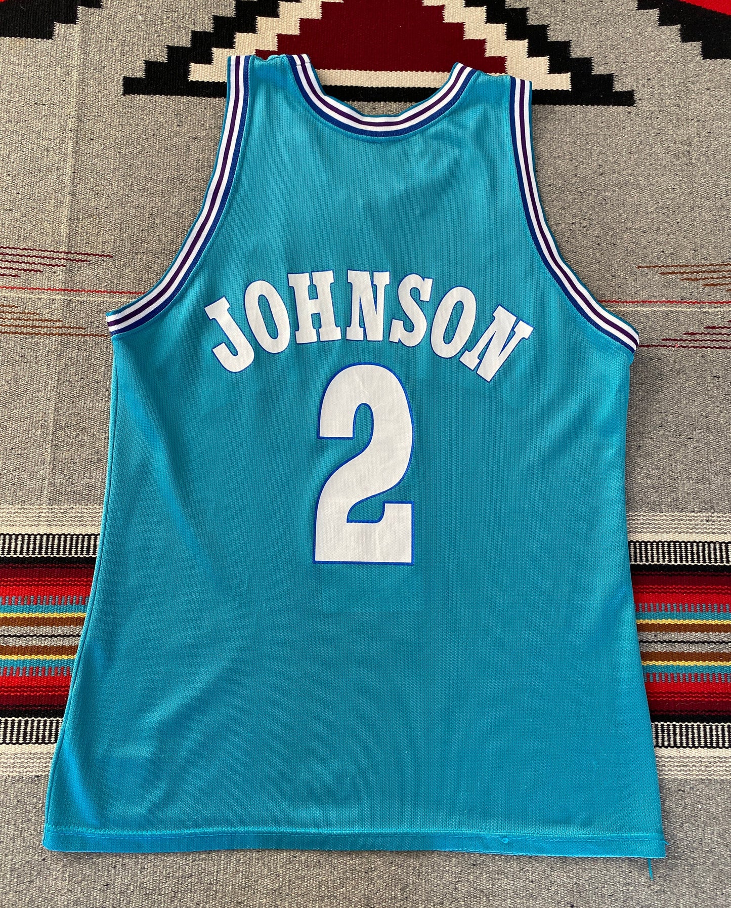 Size 44. Champion NBA Johnson #2 Jersey Charlotte Hornets. Made In USA-AJ357 Studio
