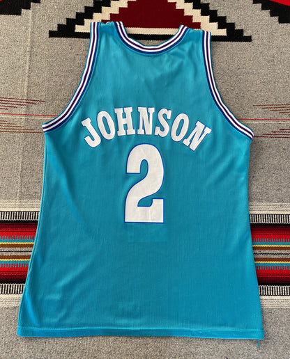 Size 44. Champion NBA Johnson #2 Jersey Charlotte Hornets. Made In USA-AJ357 Studio