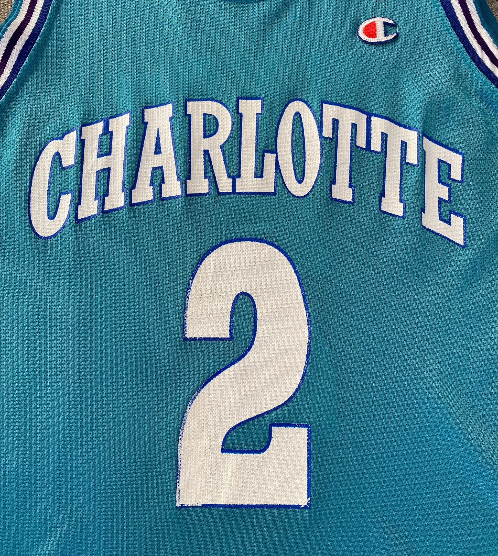 Size 44. Champion NBA Johnson #2 Jersey Charlotte Hornets. Made In USA-AJ357 Studio