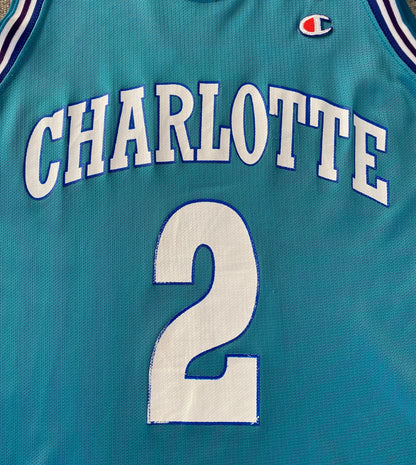 Size 44. Champion NBA Johnson #2 Jersey Charlotte Hornets. Made In USA-AJ357 Studio