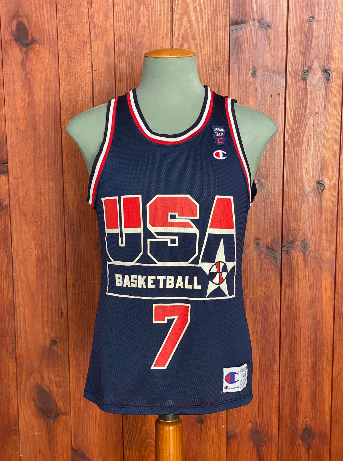Size 40. # 7 Kemp Vintage 90s Champion jersey USA Dream Team Made in USA-AJ357 Studio