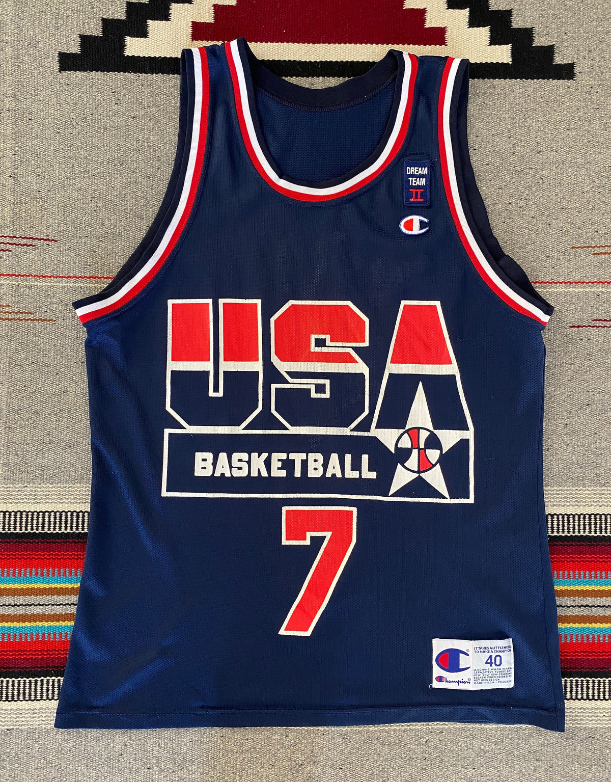 Size 40. # 7 Kemp Vintage 90s Champion jersey USA Dream Team Made in USA-AJ357 Studio