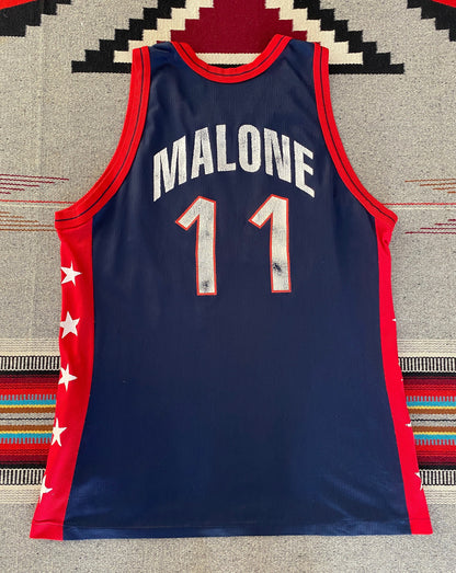 Size 48 Carl Malone #11 Vintage Dream Team Olympic Champion NBA Jersey | Made in USA-AJ357 Studio