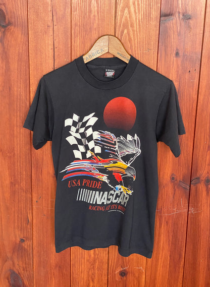 Med. Nascar vintage 80s t shirt Made In USA-AJ357 Studio