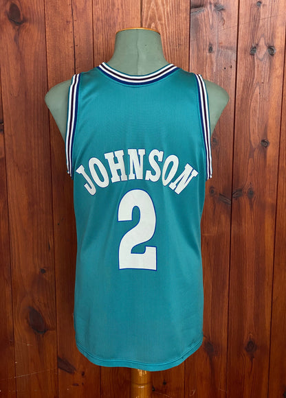 Size 44. Champion NBA Johnson #2 Jersey Charlotte Hornets. Made In USA-AJ357 Studio