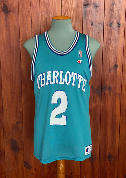 Size 44. Champion NBA Johnson #2 Jersey Charlotte Hornets. Made In USA-AJ357 Studio
