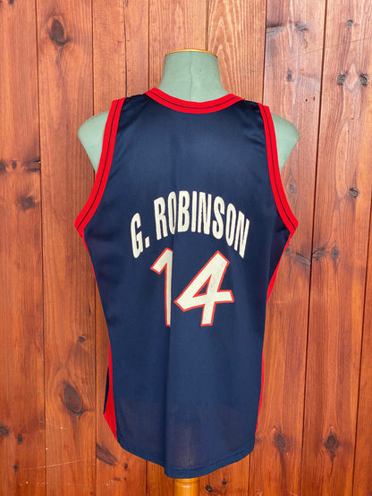 Size 48 David Robinson #14 Vintage Dream Team Olympic Champion NBA Jersey | Made in USA-AJ357 Studio