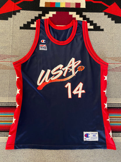 Size 48 David Robinson #14 Vintage Dream Team Olympic Champion NBA Jersey | Made in USA-AJ357 Studio