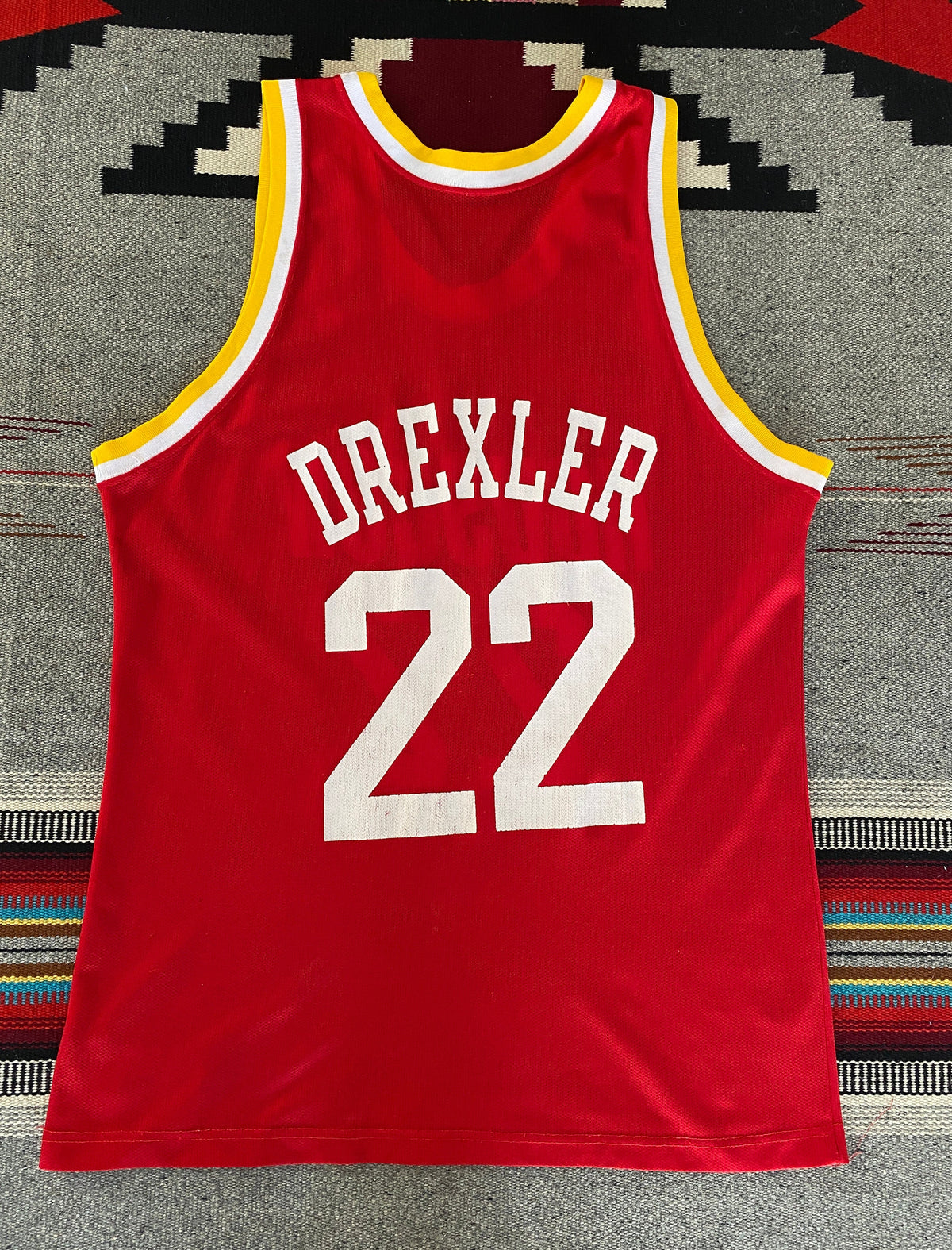 Authentic Size 44 Clyde Drexler #22 Houston Rockets Vintage NBA Champion Jersey | Made in USA-AJ357 Studio