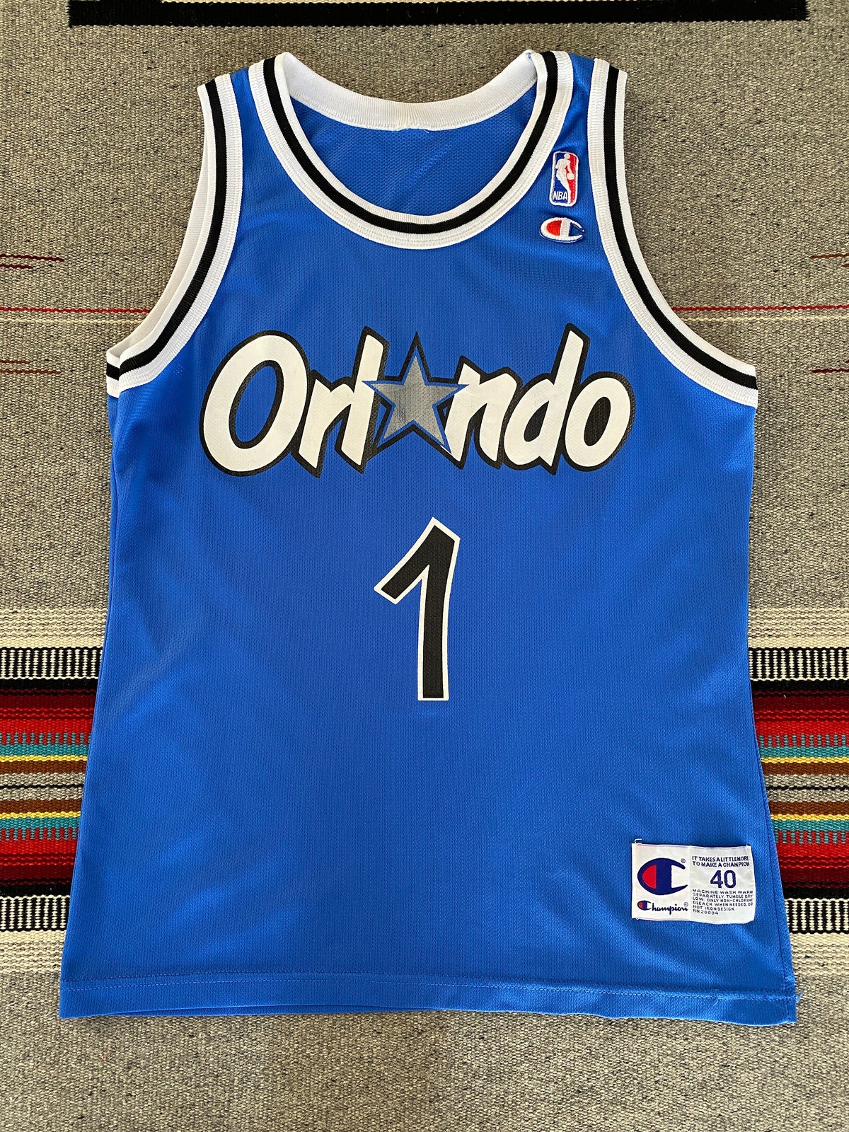 Size 40. #1 Hardaway Orlando 90s Champion NBA Jersey-AJ357 Studio