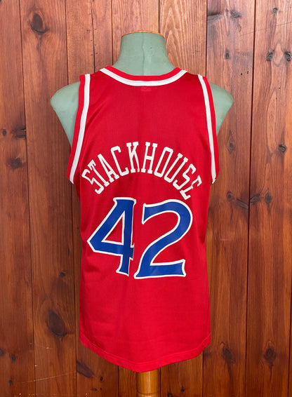 Authentic Size 44 Jerry Stackhouse #42 Philadelphia 76ers 90s Vintage NBA Jersey | Made by Champion-AJ357 Studio
