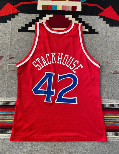 Authentic Size 44 Jerry Stackhouse #42 Philadelphia 76ers 90s Vintage NBA Jersey | Made by Champion-AJ357 Studio