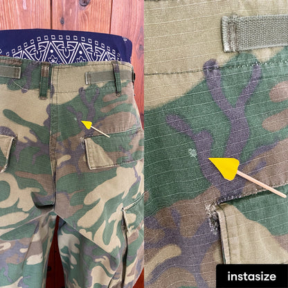 Small long. Authentic US Army 1977 camouflage jungle pants.-AJ357 Studio