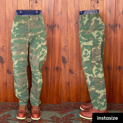 Small long. Authentic US Army 1977 camouflage jungle pants.-AJ357 Studio