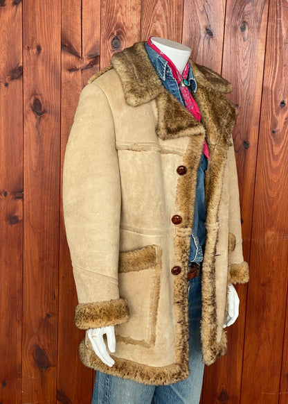 Vintage Shearling Ranger Coat Made in USA | Size 40 US (50 EU)-AJ357 Studio