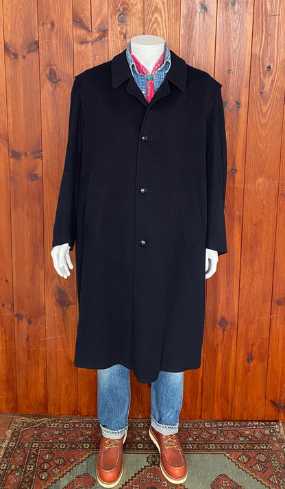 Vintage Dark Blue Wool Loden Coat - Size 52 EU | Made in Austria-AJ357 Studio