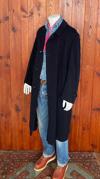 Vintage Dark Blue Wool Loden Coat - Size 52 EU | Made in Austria-AJ357 Studio