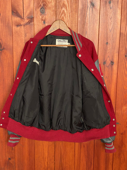 Size Large 90s Original Vintage varsity jacket Made in USA By Delong-AJ357 Studio