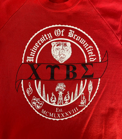 XL. 80s Vintage University of Brownfield sweatshirt Made In USA-AJ357 Studio