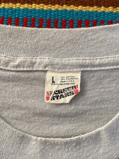 Large. Vintage 50/50 cotton 80s t shirt Made In USA-AJ357 Studio